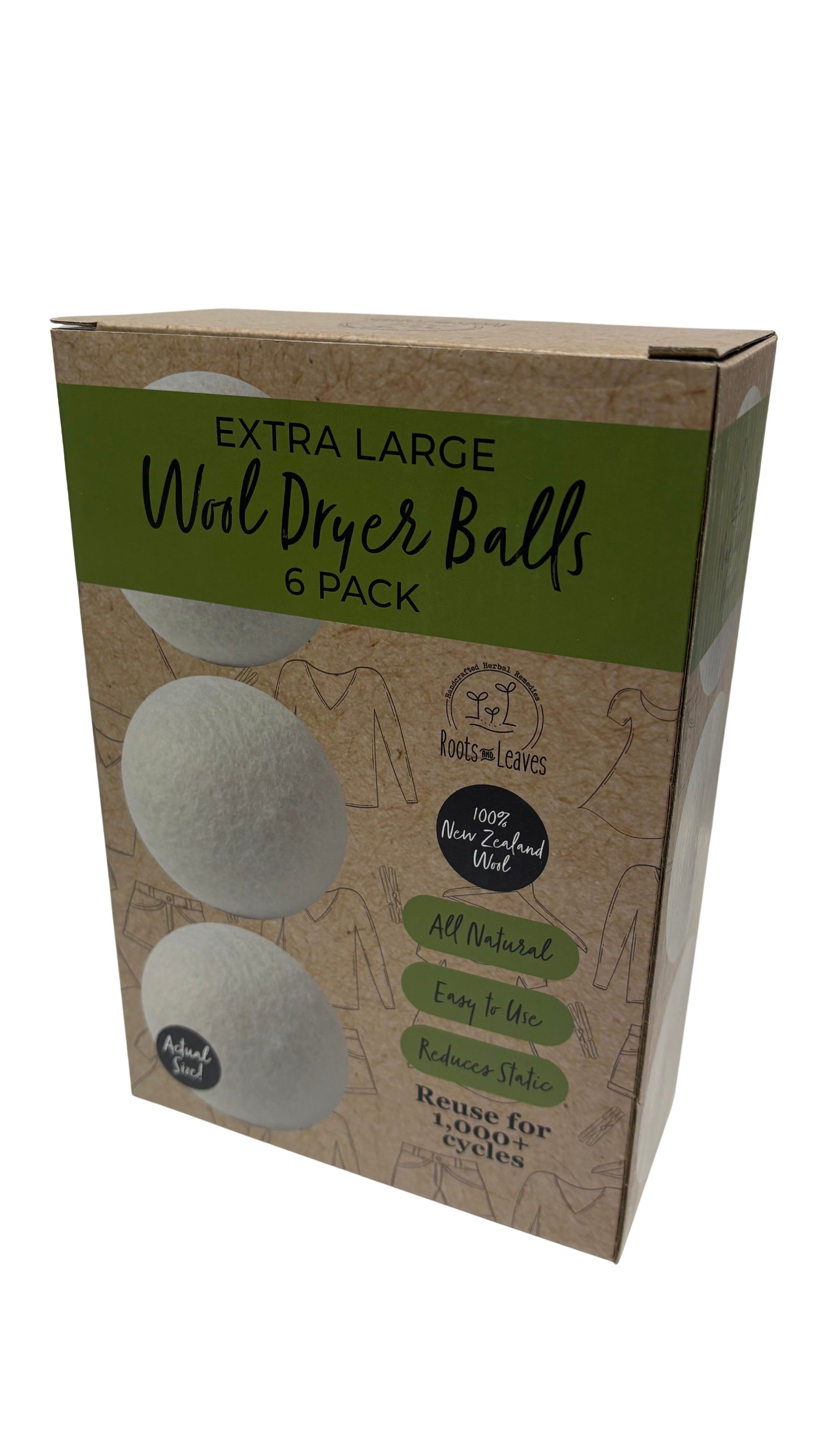Organic New Zealand Wool Dryer Balls | Roots and Leaves LLC | Double V
