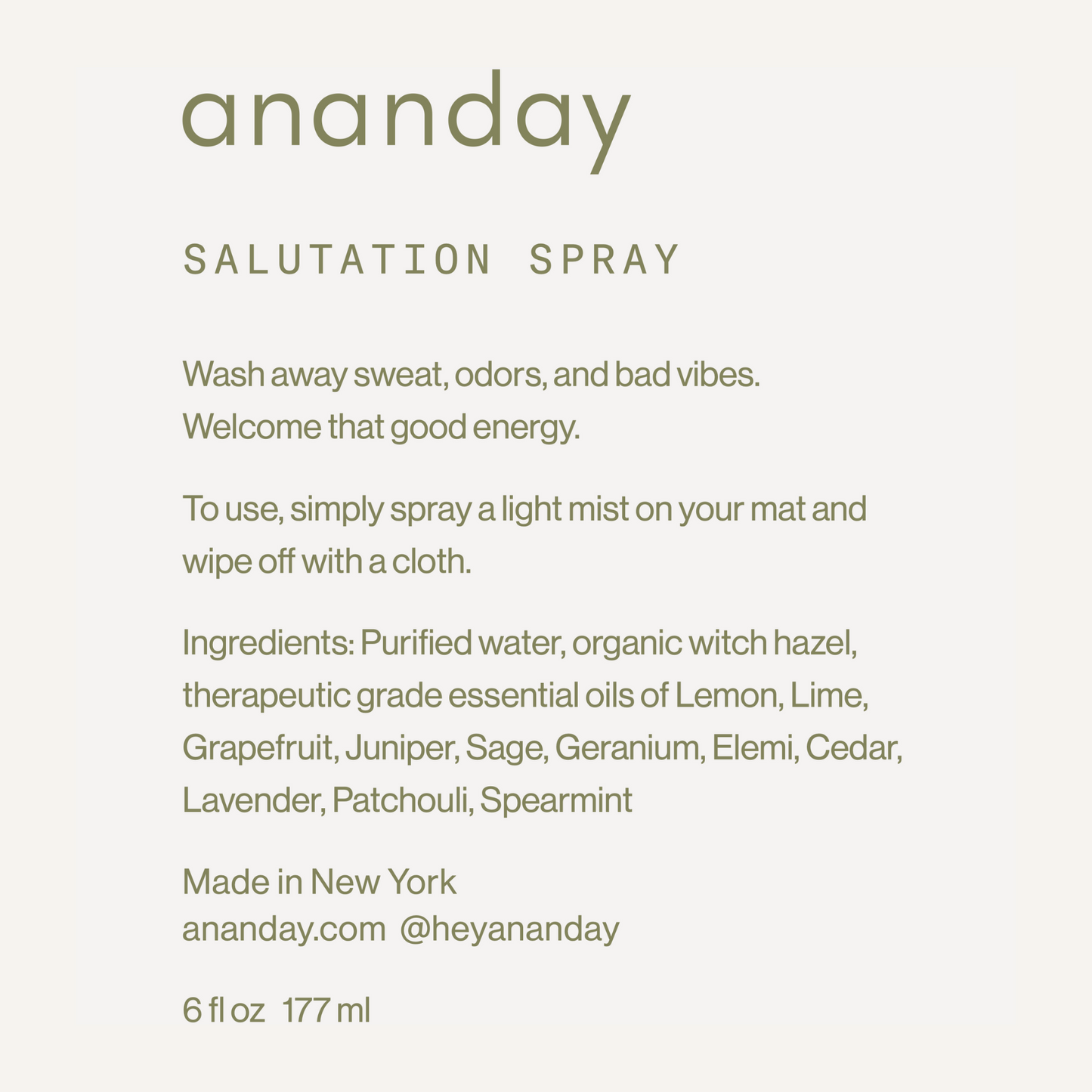 Sage & Citrus Salutation Spray | Ananday | AI-Verified Clean | Daily R