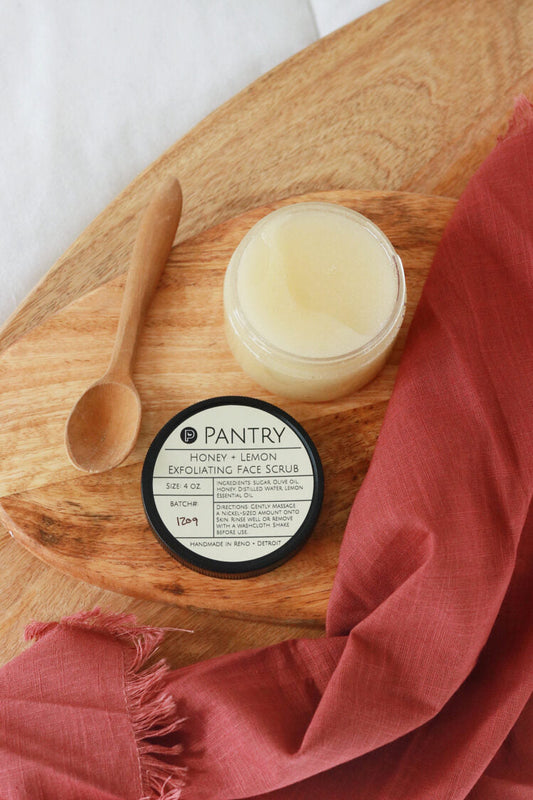 Honey + Lemon Exfoliating Face Scrub - Brightening Sugar Scrub