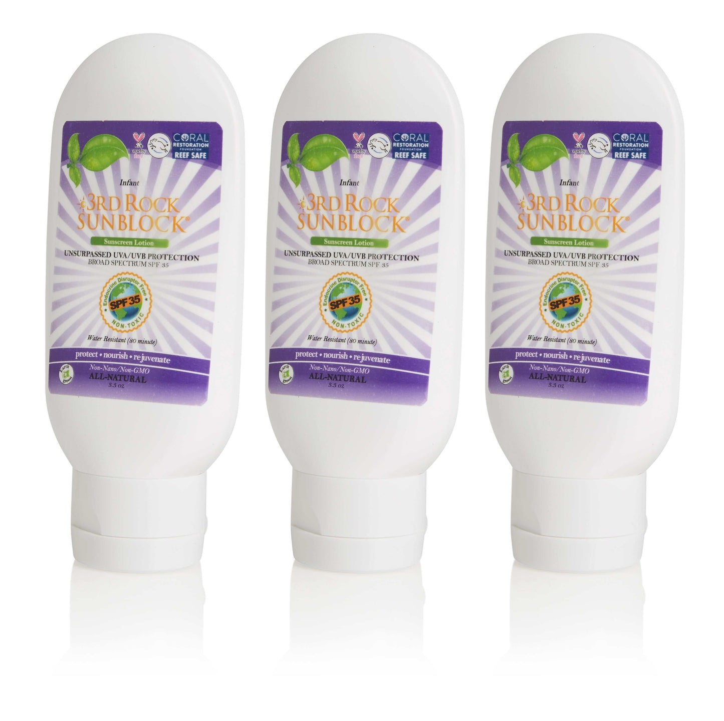 3rd Rock Sunblock® For Infants - All Natural Infant Sunscreen - Zinc Oxide SPF 35 | 3rd Rock Essentials | AI-Verified Clean | Daily Ritual Lab