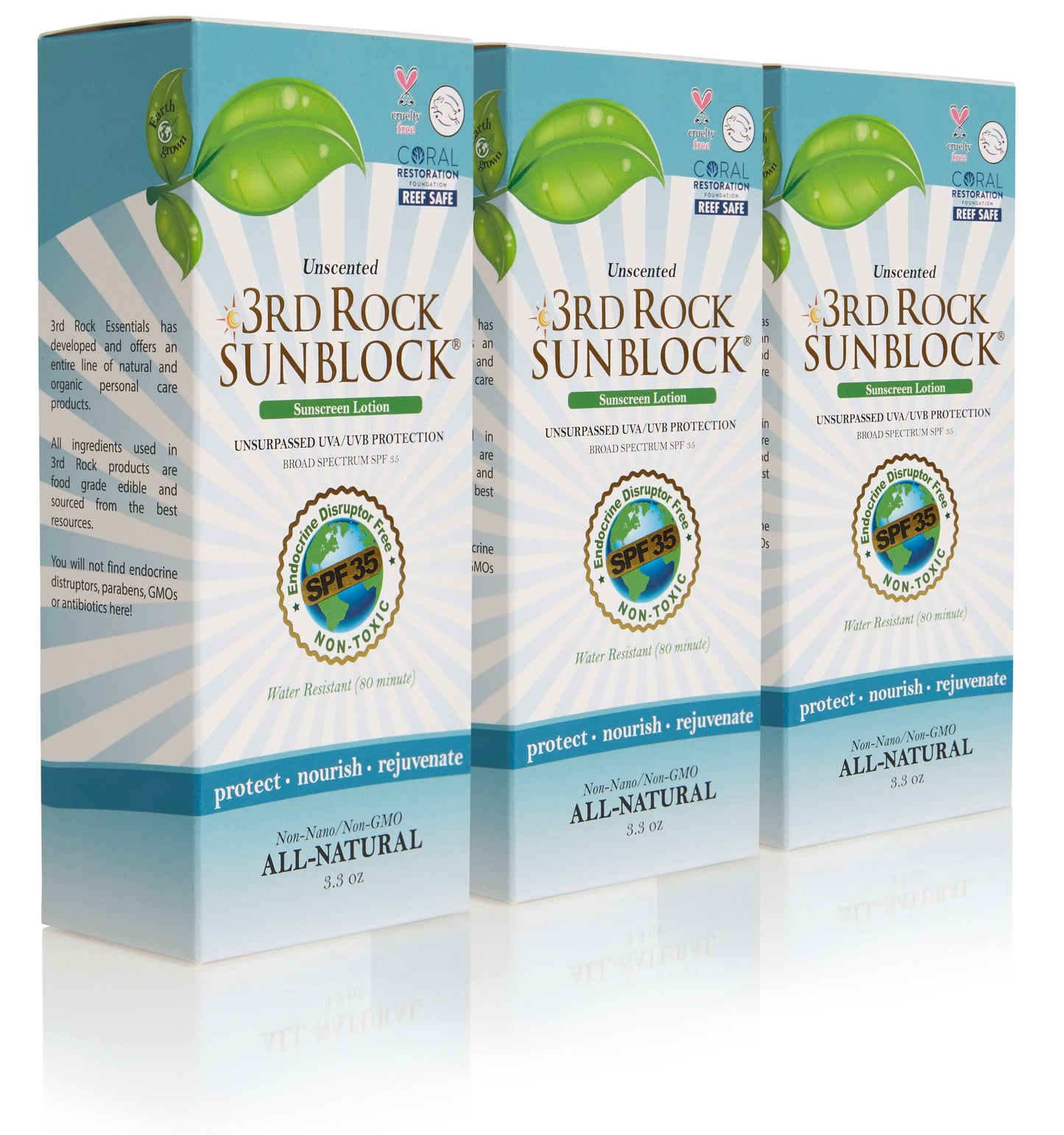 3rd Rock Sunblock® Sunscreen Lotion - Unscented - Zinc Oxide SPF 35 |