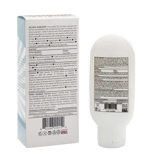 3rd Rock Sunblock® Sunscreen Lotion - Unscented - Zinc Oxide SPF 35 | 3rd Rock Essentials | AI-Verified Clean | Daily Ritual Lab