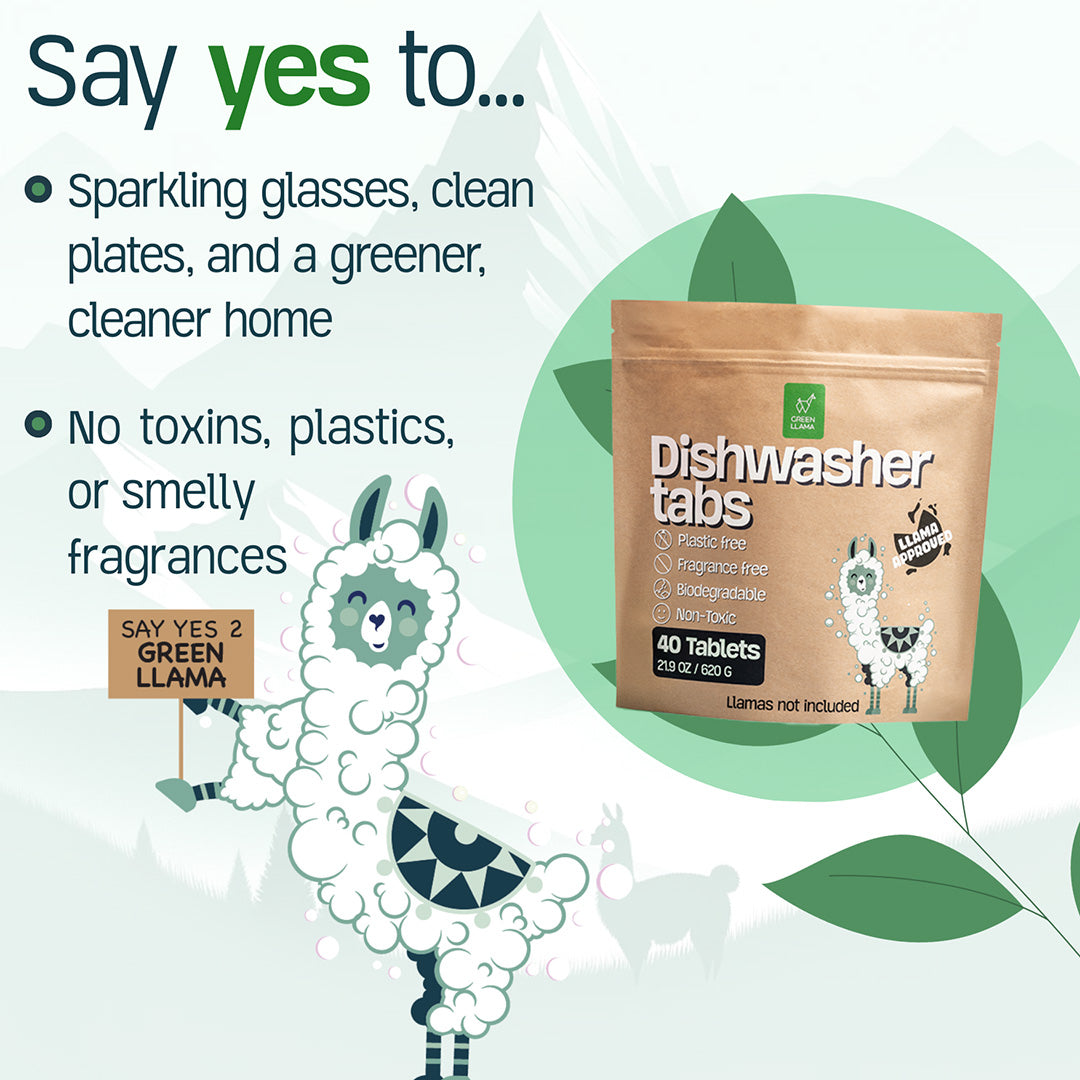 EWG Verified™ & PVA-Free Dishwasher Tabs | Green Llama | Triple Verified Clean | Daily Ritual Lab