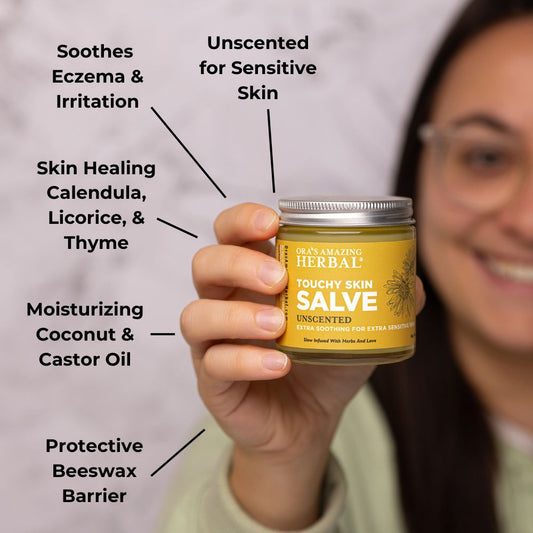 Touchy Skin Salve, Eczema Cream Ointment | Ora's Amazing Herbal | Double Verified Clean | Daily Ritual Lab