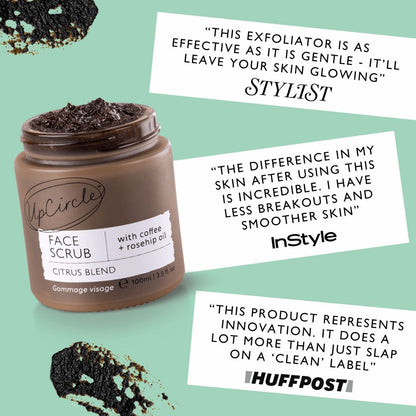 Face Scrub with Coffee + Rosehip Oil | UpCircle | Triple Verified Clea