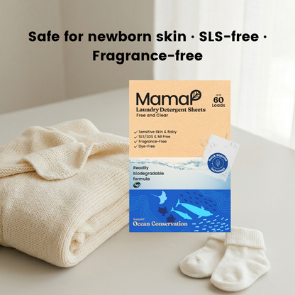 Laundry Detergent Sheets - Sensitive Skin, Baby-Safe, Fragrance-Free | MamaP | AI-Verified Clean | Daily Ritual Lab