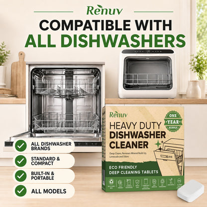 Dishwasher Cleaner and Deodorizer Tablets | Renuv | AI-Verified Clean