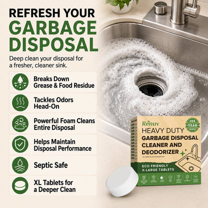 Garbage Disposal Cleaner & Deodorizer Tablets | Renuv | AI-Verified Cl