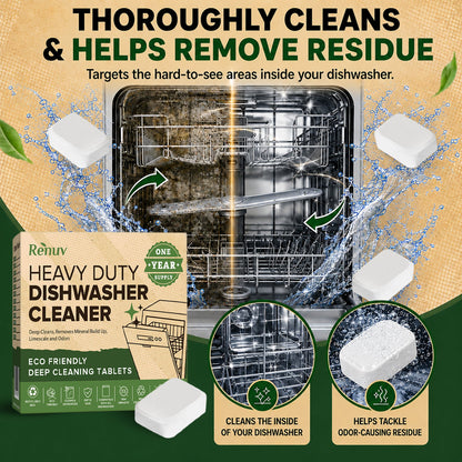 Dishwasher Cleaner and Deodorizer Tablets | Renuv | AI-Verified Clean