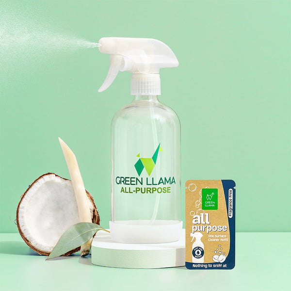 Refillable Glass Spray Bottle Kit (Fragrance-Free) | Green Llama | Triple Verified Clean | Daily Ritual Lab
