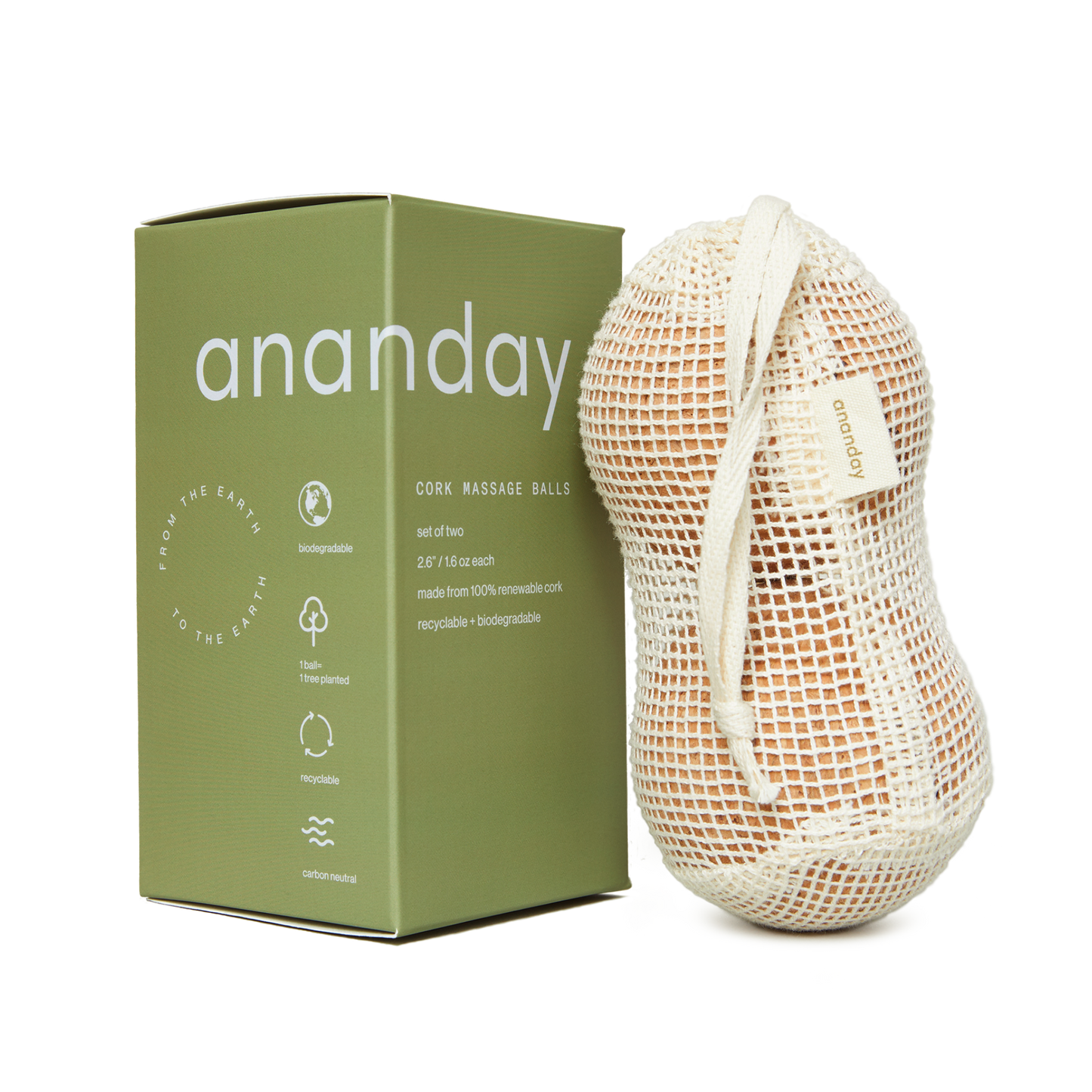 Cork Massage Ball Set | Ananday | AI-Verified Clean | Daily Ritual Lab
