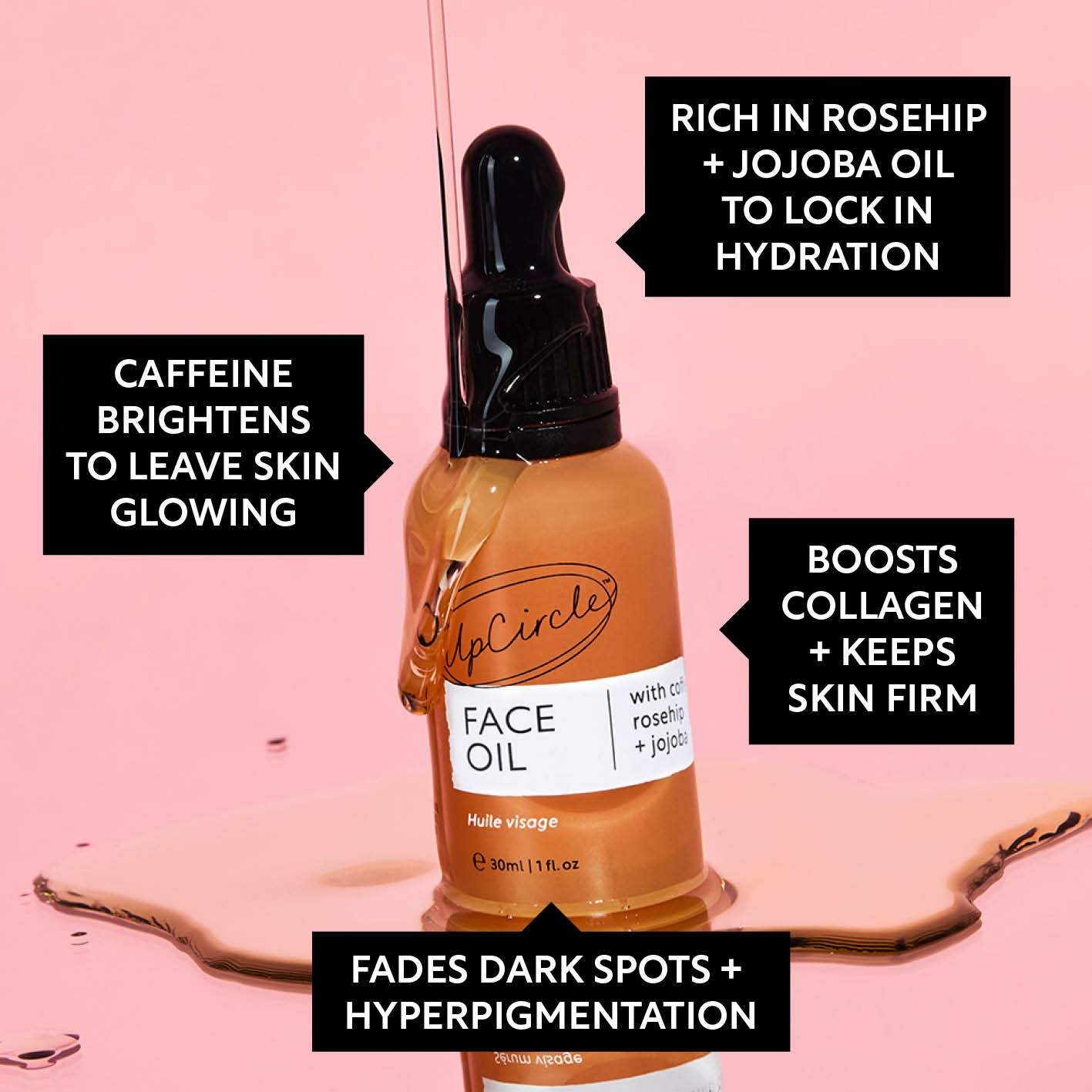 Organic Face Oil with Coffee Extact - Travel Size | UpCircle | Triple
