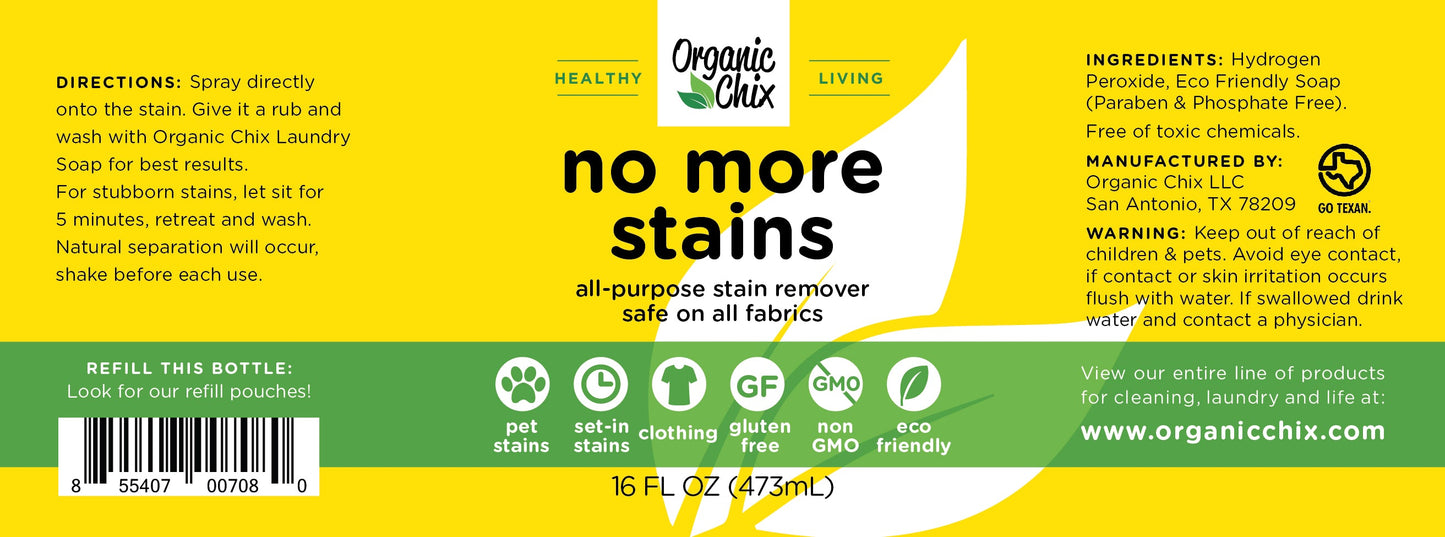 Natural Non-Toxic Stain Remover | Organic Chix | Double Verified Clean