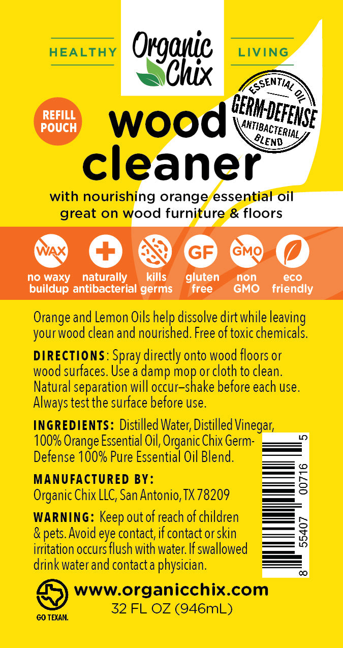 Natural Non-Toxic Wood Cleaner | Organic Chix | Double Verified Clean