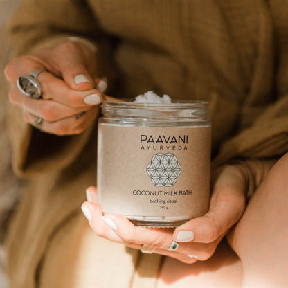Coconut Milk Bath | Ayurvedic Herbal Soaking Ritual for Skin & Spirit