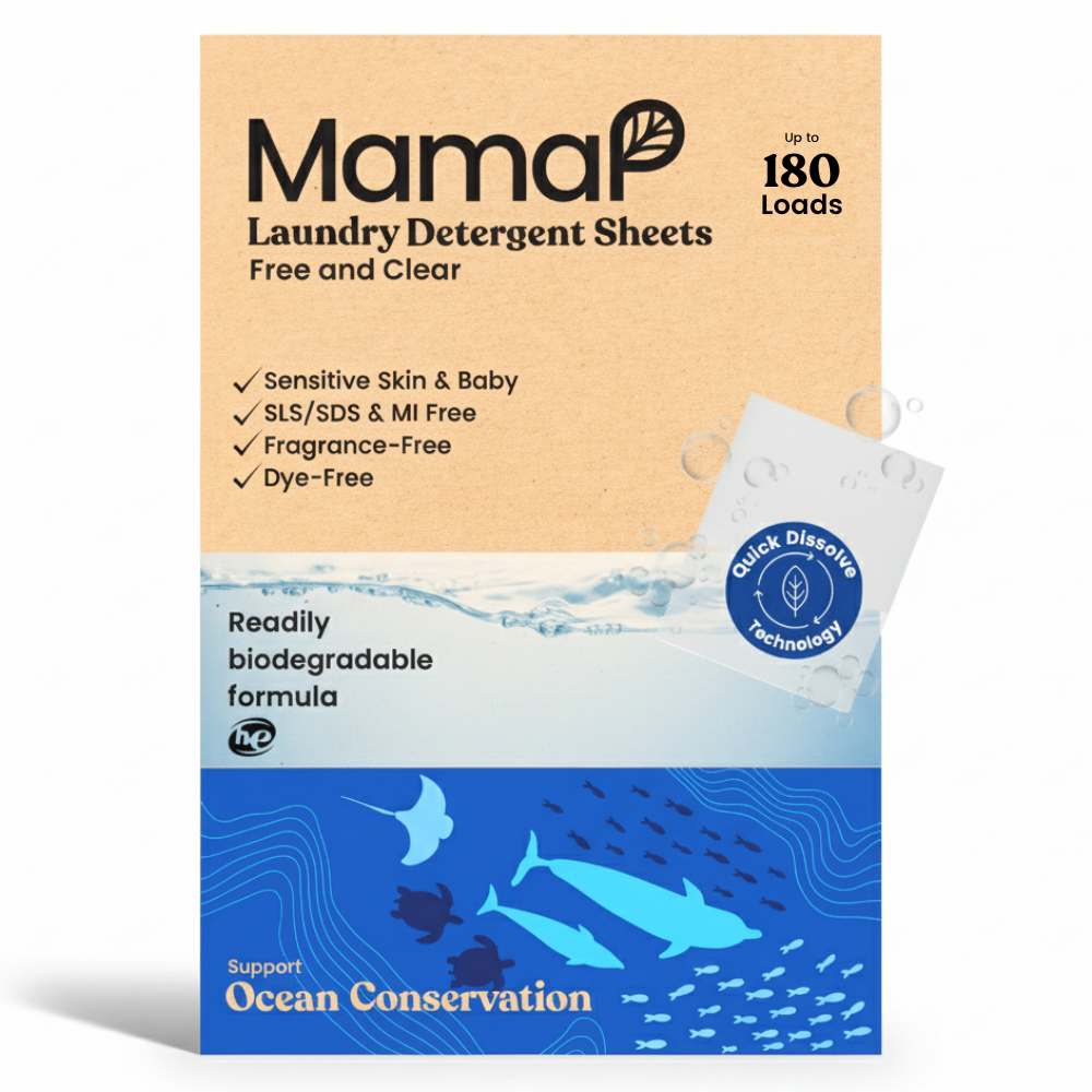 Laundry Detergent Sheets - Sensitive Skin, Baby-Safe, Fragrance-Free | MamaP | AI-Verified Clean | Daily Ritual Lab