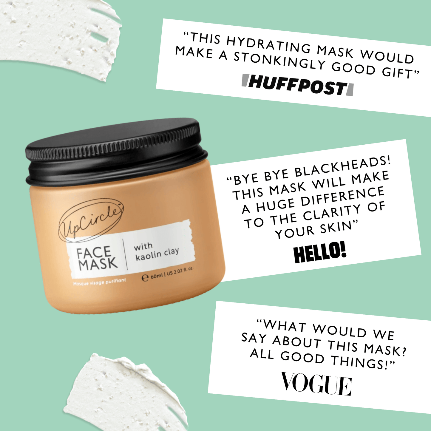 Kaolin Clay Face Mask | UpCircle | Triple Verified Clean | Daily Ritual Lab
