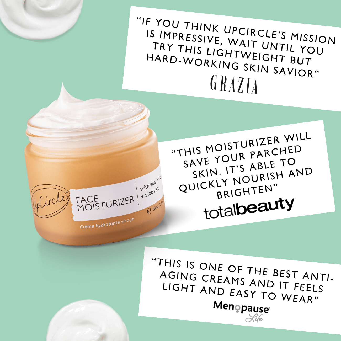 Face Moisturizer with Vitamin E | UpCircle | Triple Verified Clean | D