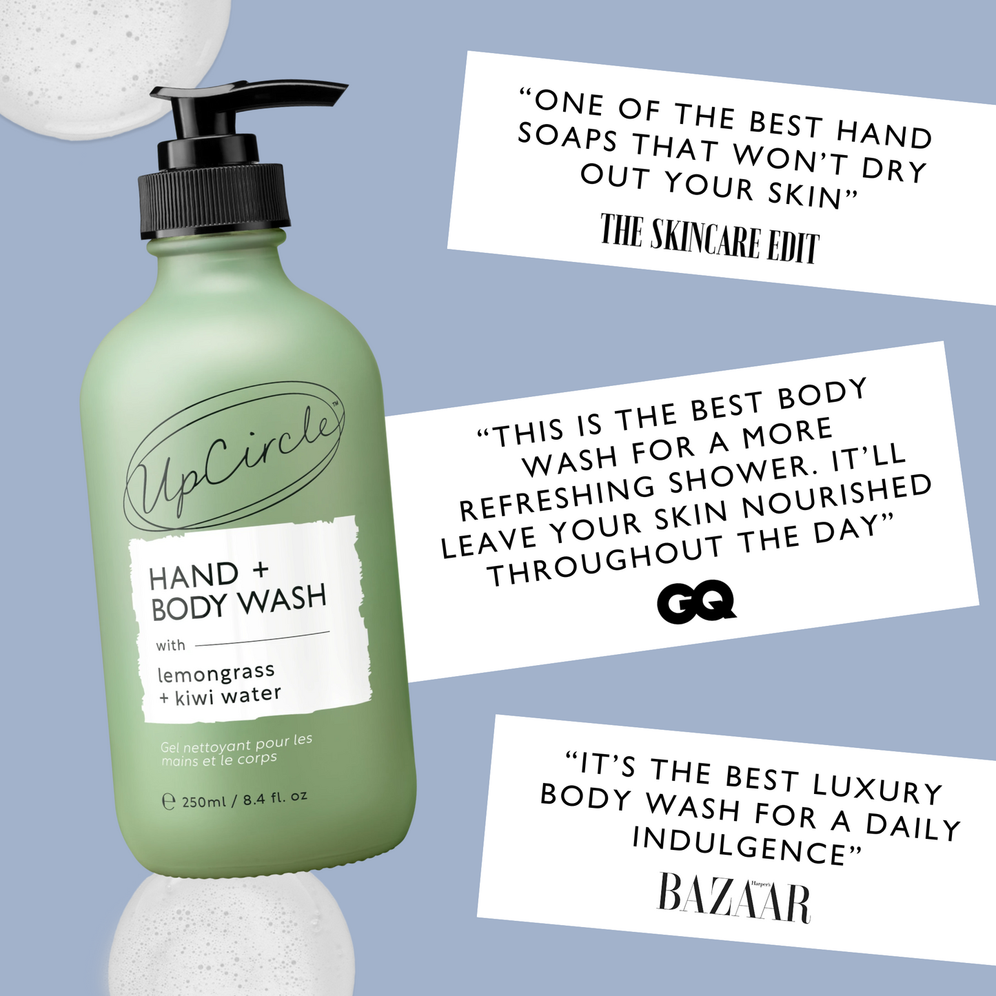 Natural Hand + Body Wash with Lemongrass | UpCircle | Triple Verified