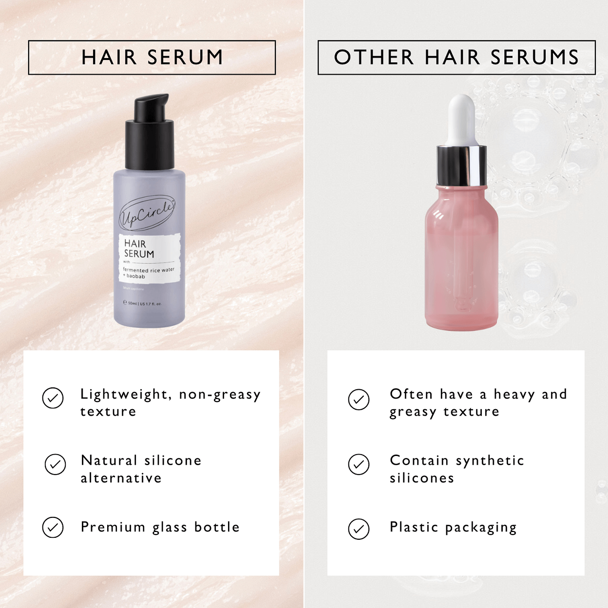 Hair Serum with Fermented Rice Water + Baobab | UpCircle | Triple Veri