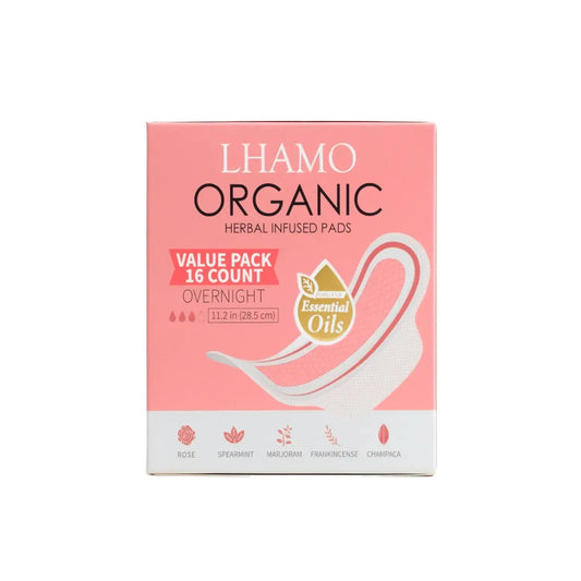 Pure Care Organic Herbal Infused Pads - Overnight | Lhamo Pad | AI-Verified Clean | Daily Ritual Lab