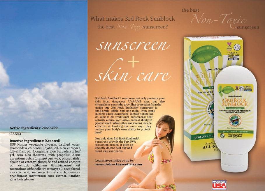3rd Rock Sunblock® Sunscreen Lotion - Unscented - Zinc Oxide SPF 35 |