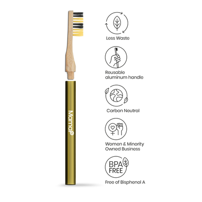 Revolve Manual Toothbrush with Replaceable Head - Save the Bees | Mama