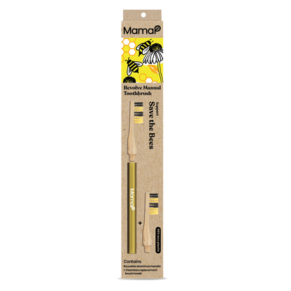 Revolve Manual Toothbrush with Replaceable Head - Save the Bees | Mama