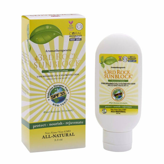 3rd Rock Sunblock® Sunscreen Lotion - Aromatherapeutic - Zinc Oxide 35 SPF | 3rd Rock Essentials | AI-Verified Clean | Daily Ritual Lab