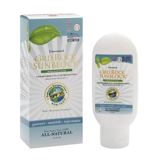 3rd Rock Sunblock® Sunscreen Lotion - Unscented - Zinc Oxide SPF 35 | 3rd Rock Essentials | AI-Verified Clean | Daily Ritual Lab