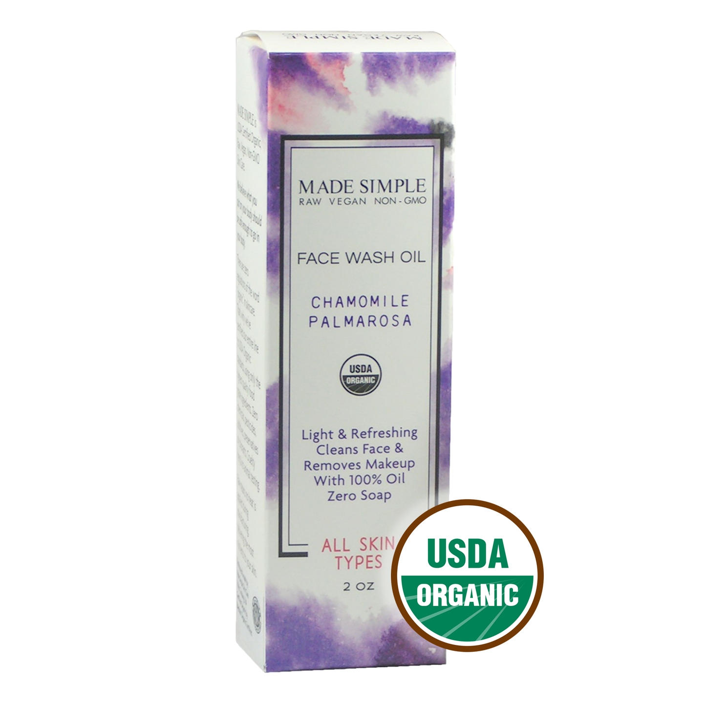 FACE WASH - Chamomile Palmarosa - Certified Organic & Vegan