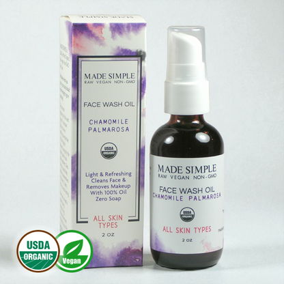 FACE WASH - Chamomile Palmarosa - Certified Organic & Vegan