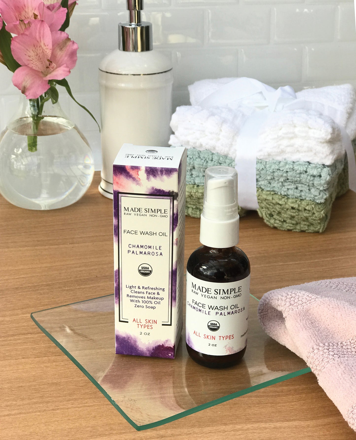 FACE WASH - Chamomile Palmarosa - Certified Organic & Vegan