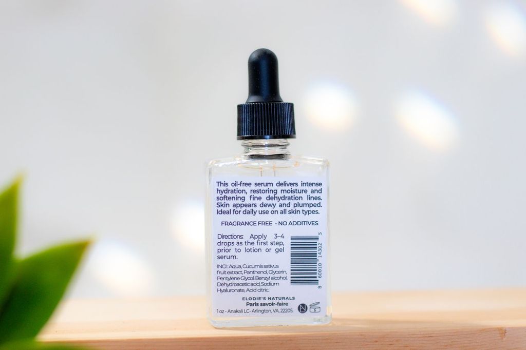 Hyaluronic Acid Cucumber Serum | Elodies Naturals | AI-Verified Clean | Daily Ritual Lab