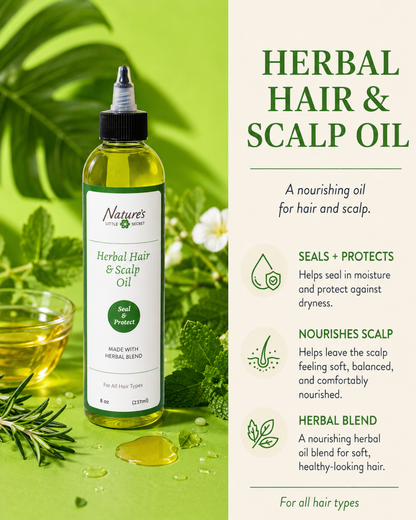 HERBAL HAIR & SCALP OIL | Nature's Little Secret LLC | AI-Verified Clean | Daily Ritual Lab