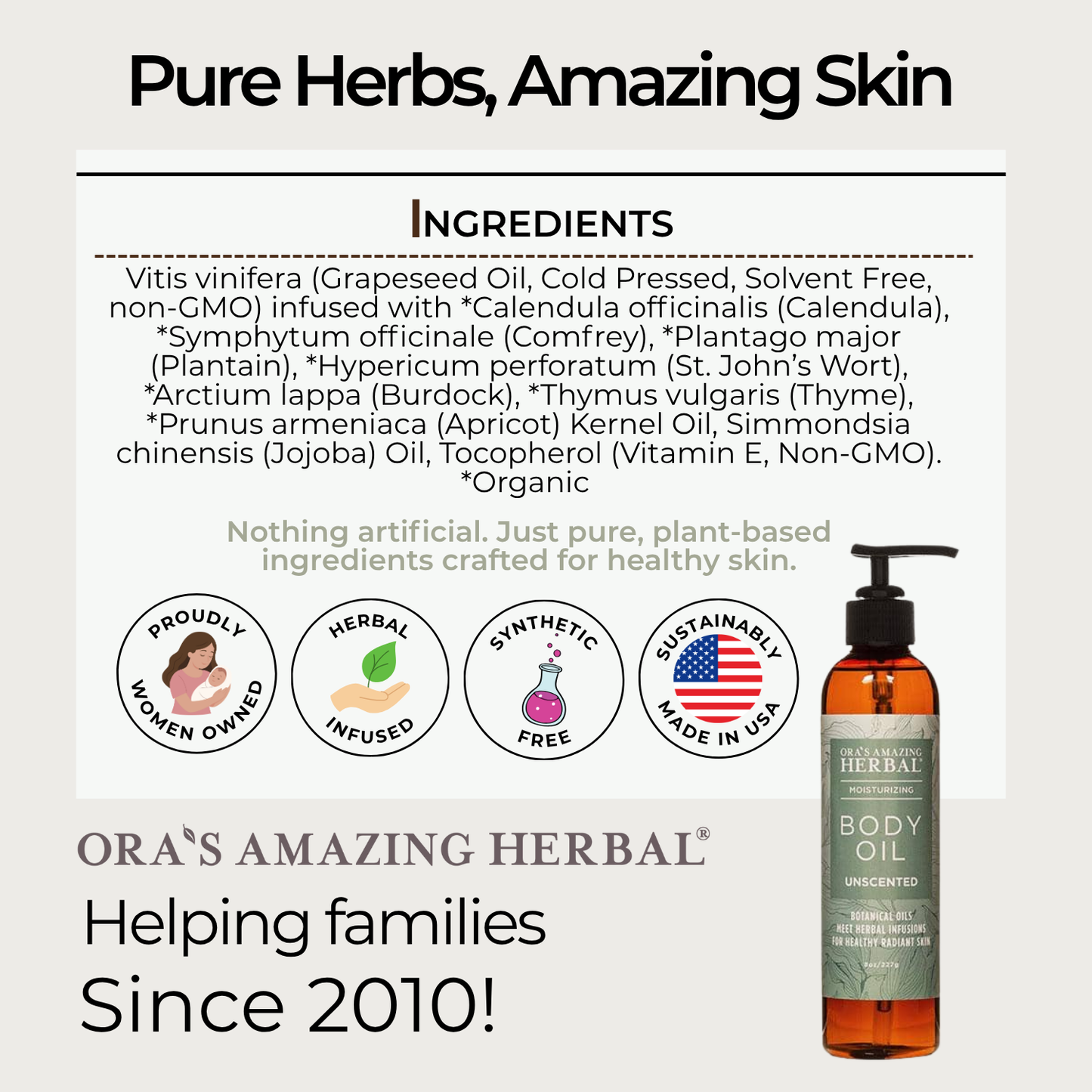 Unscented Body & Facial Cleansing Oil | Ora's Amazing Herbal | Double